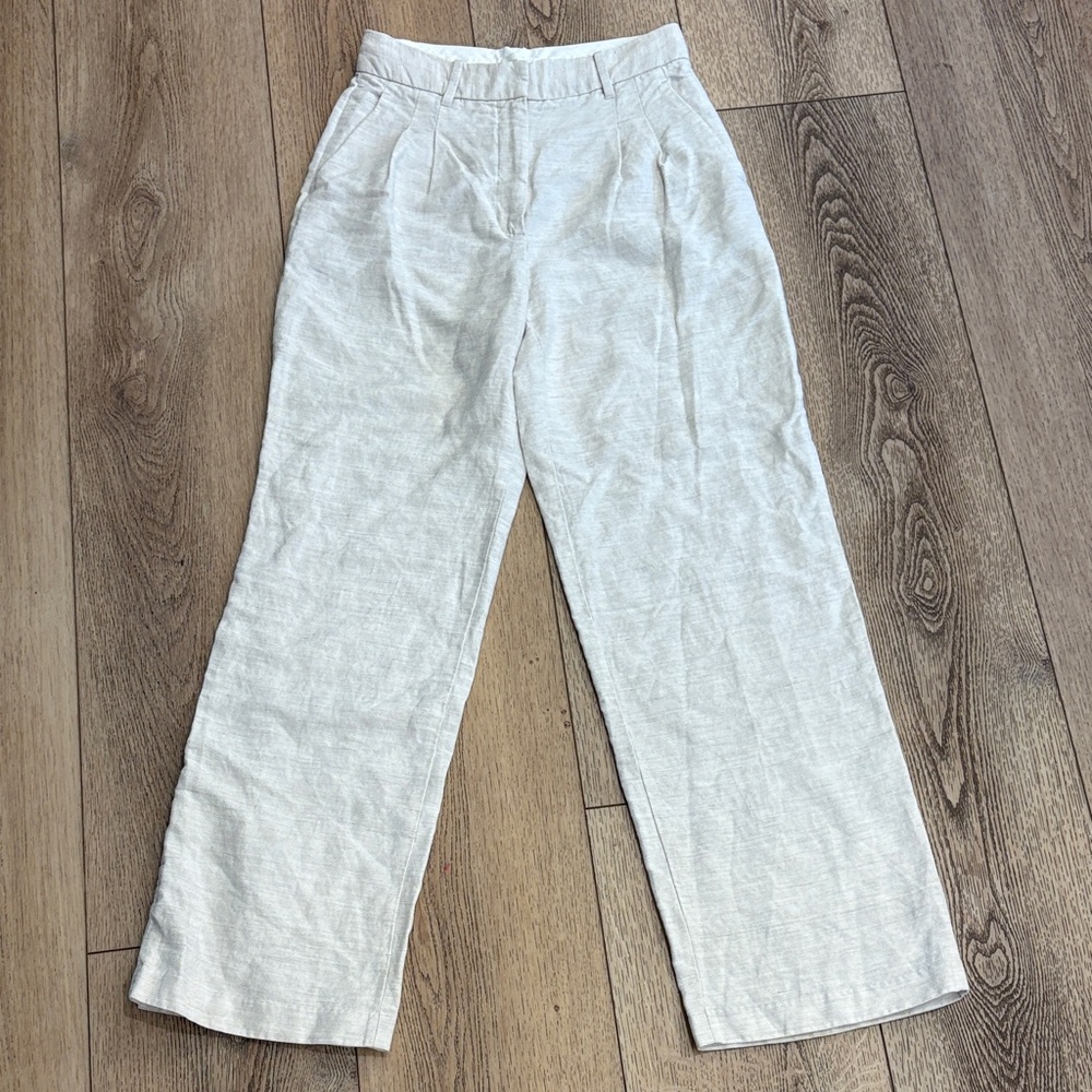 Wilfred Trendy Wide Leg White Linen Pants